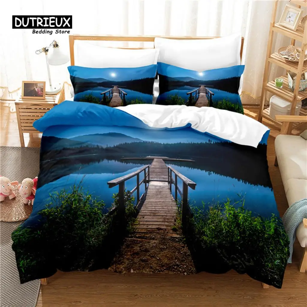 3pcs Duvet Cover Set, Small Bridge Bedding Set, Soft Comfortable Breathable Duvet Cover, For Bedroom Guest Room Decor
3pcs Duvet Cover Set, Small Bridge Bedding Set, Soft Comfortable Breathable Duvet Cover, For Bedroom Guest Room Decor