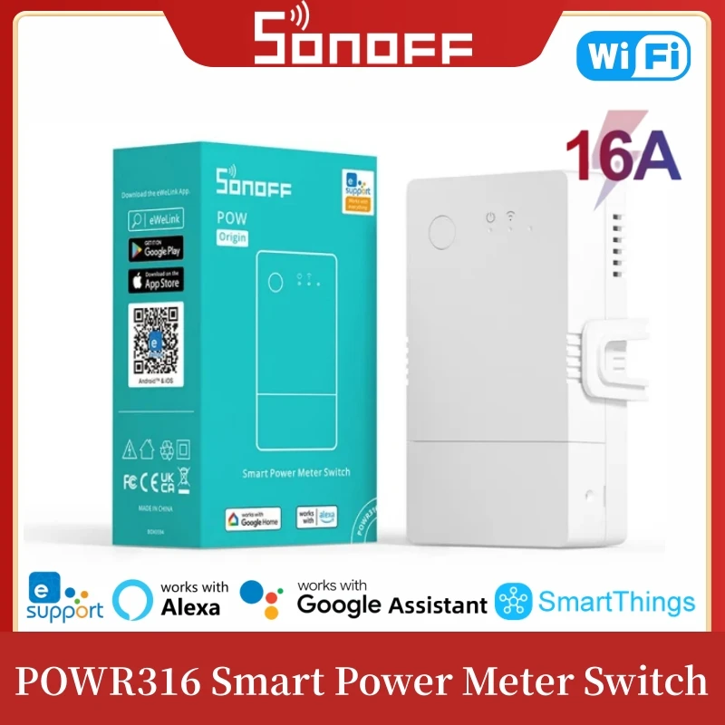 SONOFF POW Origin 16A Smart Power Meter Switch Measuring Power Consumption Overload Protection Work wtih eWeLink Alexa Google
SONOFF POW Origin 16A Smart Power Meter Switch Measuring Power Consumption Overload Protection Work wtih eWeLink Alexa Google