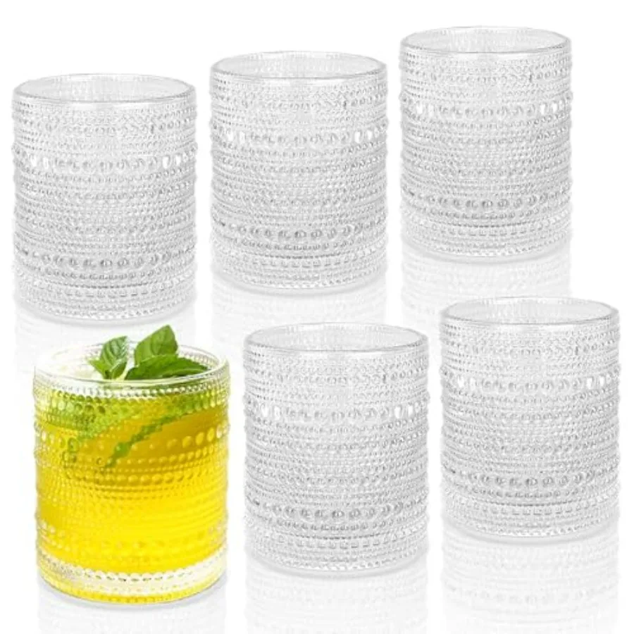 Cocktail Glasses 10 oz Hobnail Drinking Glasses Set of 6, Vintage Glassware, Textured Glass Cups Bubble Glasses Water Glasses O
Cocktail Glasses 10 oz Hobnail Drinking Glasses Set of 6, Vintage Glassware, Textured Glass Cups Bubble Glasses Water Glasses O