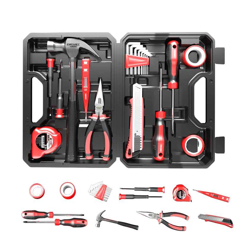 H5242A Профессиональная пластиковая коробка Многофункциональный универсальный бытовой ручной набор инструментов, с плоскогубцами, молотком, сверлом, отверткой
H5242A Профессиональная пластиковая коробка Многофункциональный универсальный бытовой ручной набор инструментов, с плоскогубцами, молотком, сверлом, отверткой