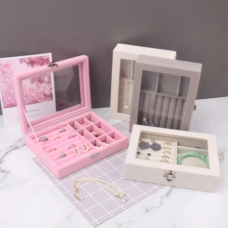 Velvet Pink Carrying Case with Glass Cover Jewelry Ring Display Box Tray Holder Storage Box Organizer Earrings Ring Bracelet
Velvet Pink Carrying Case with Glass Cover Jewelry Ring Display Box Tray Holder Storage Box Organizer Earrings Ring Bracelet