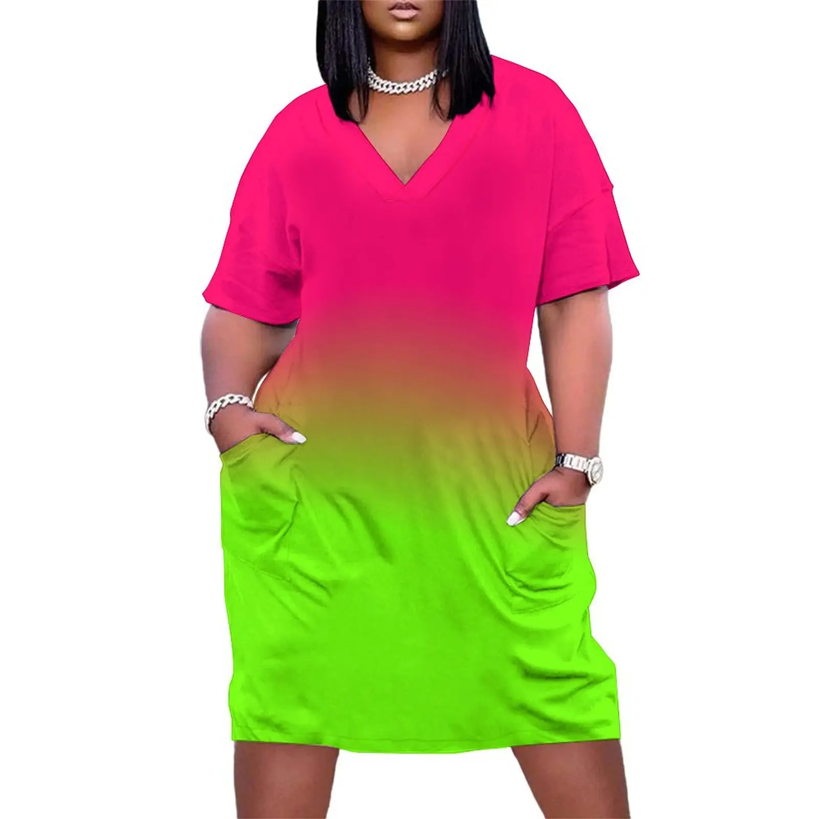 Neon Pink and Neon Green Ombré Shade Color Fade Loose Pocket Dress cocktail dresses Dresses luxury dresses
Neon Pink and Neon Green Ombré Shade Color Fade Loose Pocket Dress cocktail dresses Dresses luxury dresses