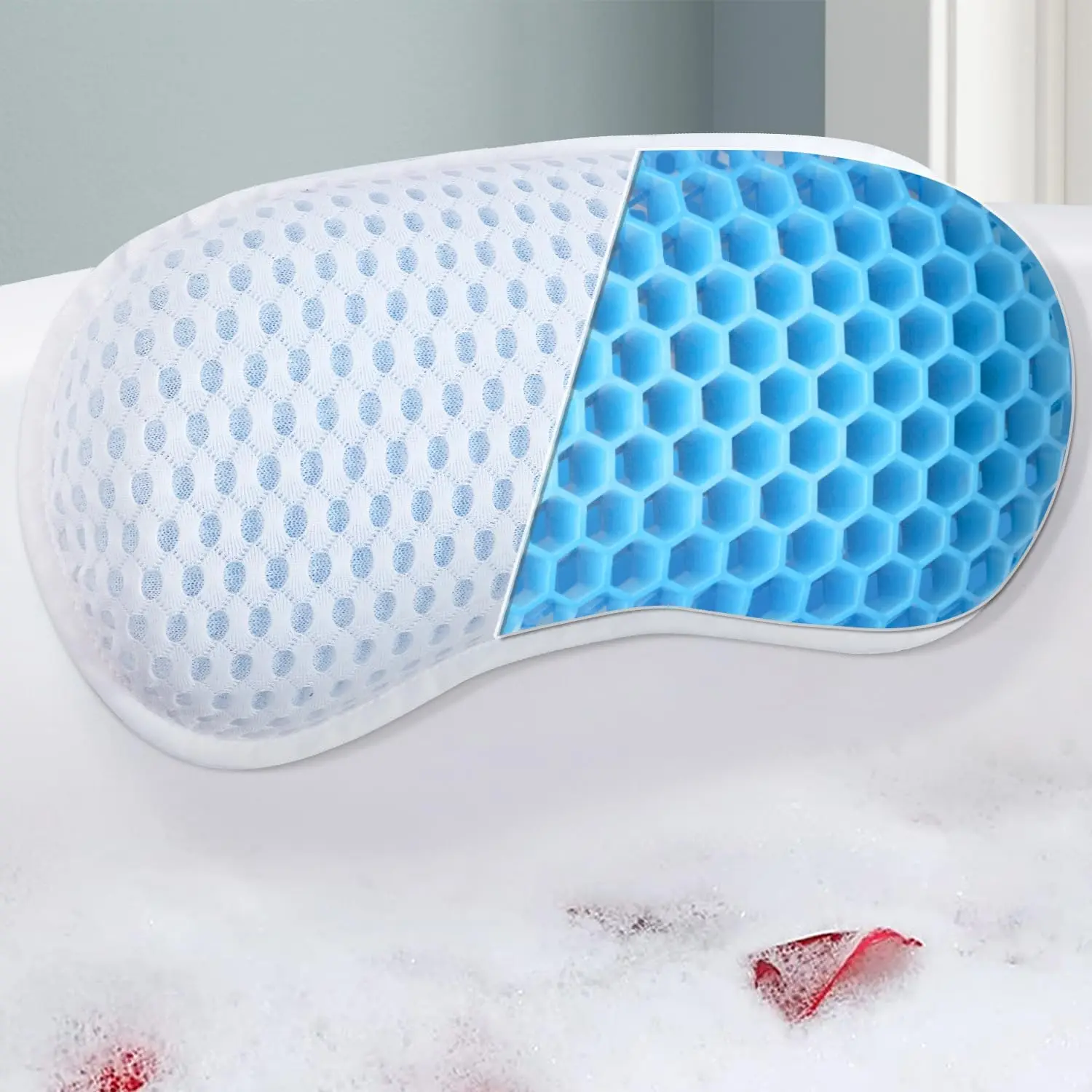 Bathtub Bath Pillow for Neck & Back Support with Ergonomic TPE, 4D Mesh, 3 Suction Cups, Hook, Spa Gift
Bathtub Bath Pillow for Neck & Back Support with Ergonomic TPE, 4D Mesh, 3 Suction Cups, Hook, Spa Gift