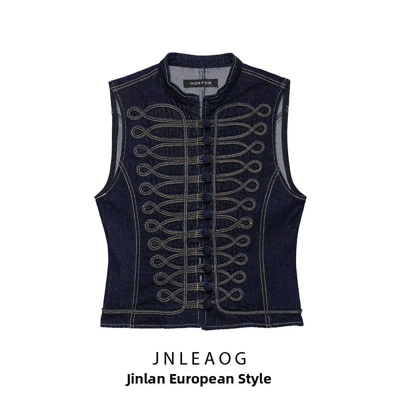 JNLEAOG Summer New Women's Fashion Rope Knot Embellished Denim Vest Polyester Casual Outerwear Single Piece Commute Style
JNLEAOG Summer New Women's Fashion Rope Knot Embellished Denim Vest Polyester Casual Outerwear Single Piece Commute Style