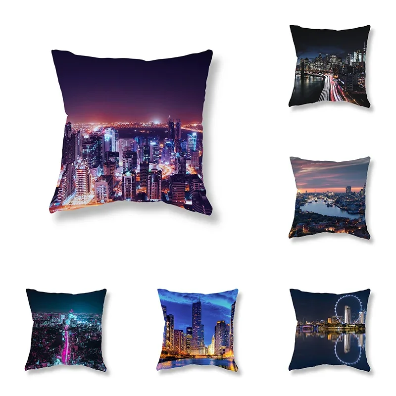 Scenic spots architectural city night view pillow cover sofa decoration office game chair cushion room home
Scenic spots architectural city night view pillow cover sofa decoration office game chair cushion room home