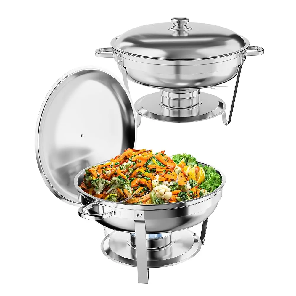 5Qt Chafing Dish Buffet Set Of 2 Pack, Food Warmers And Servers Round Stainl Steel Chafer With Food & Water Pan, Lid, Frame,
5Qt Chafing Dish Buffet Set Of 2 Pack, Food Warmers And Servers Round Stainl Steel Chafer With Food & Water Pan, Lid, Frame,