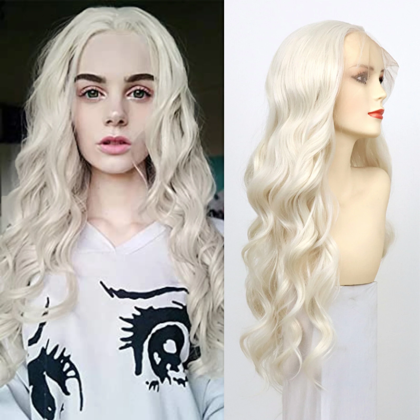 White Lace Front Wigs For Women Body Wave Side Part Synthetic Lace Front Wigs Half Hand Tied Heat Resistant Fiber Hair 24''
White Lace Front Wigs For Women Body Wave Side Part Synthetic Lace Front Wigs Half Hand Tied Heat Resistant Fiber Hair 24''