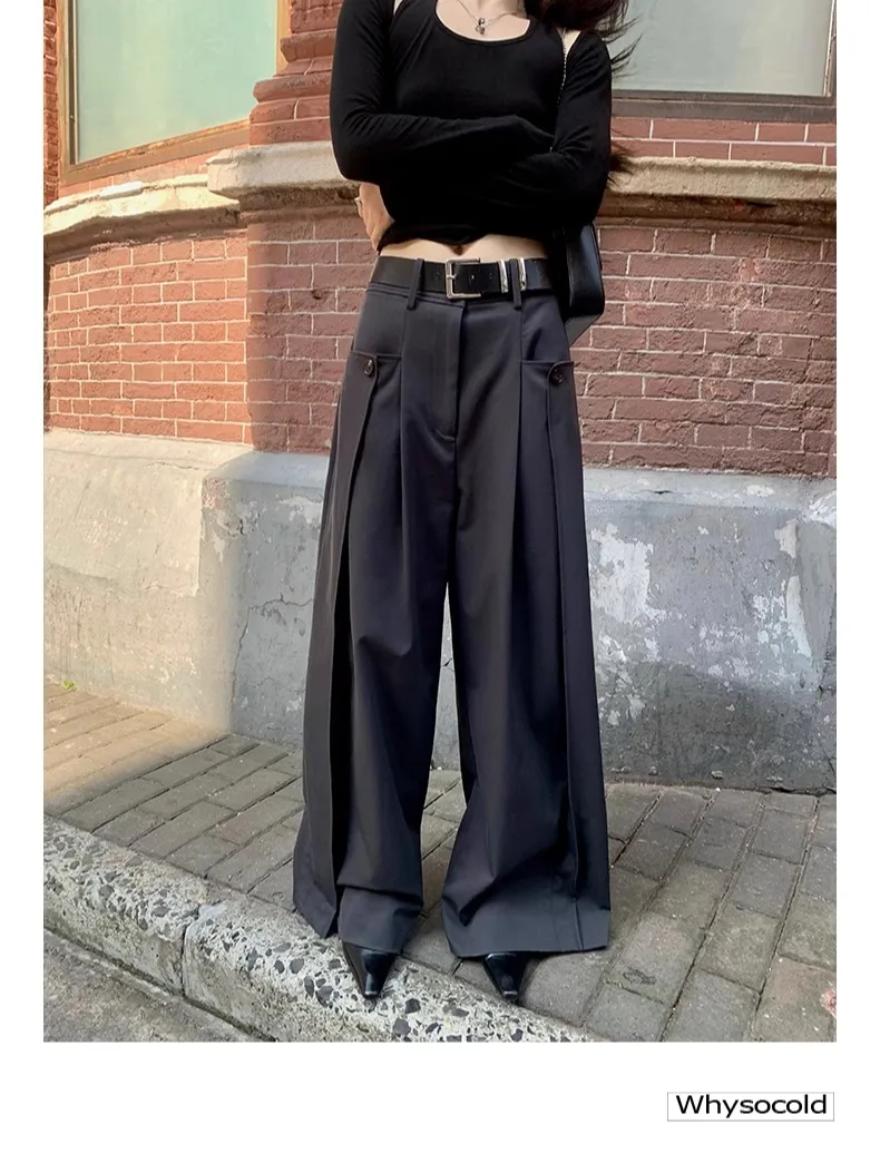 Whysocold Original Heavyweight Faionable Wide Leg Suit Pants High Waist Cover Hip Slimming Casual Floor Length Trousers
Whysocold Original Heavyweight Faionable Wide Leg Suit Pants High Waist Cover Hip Slimming Casual Floor Length Trousers