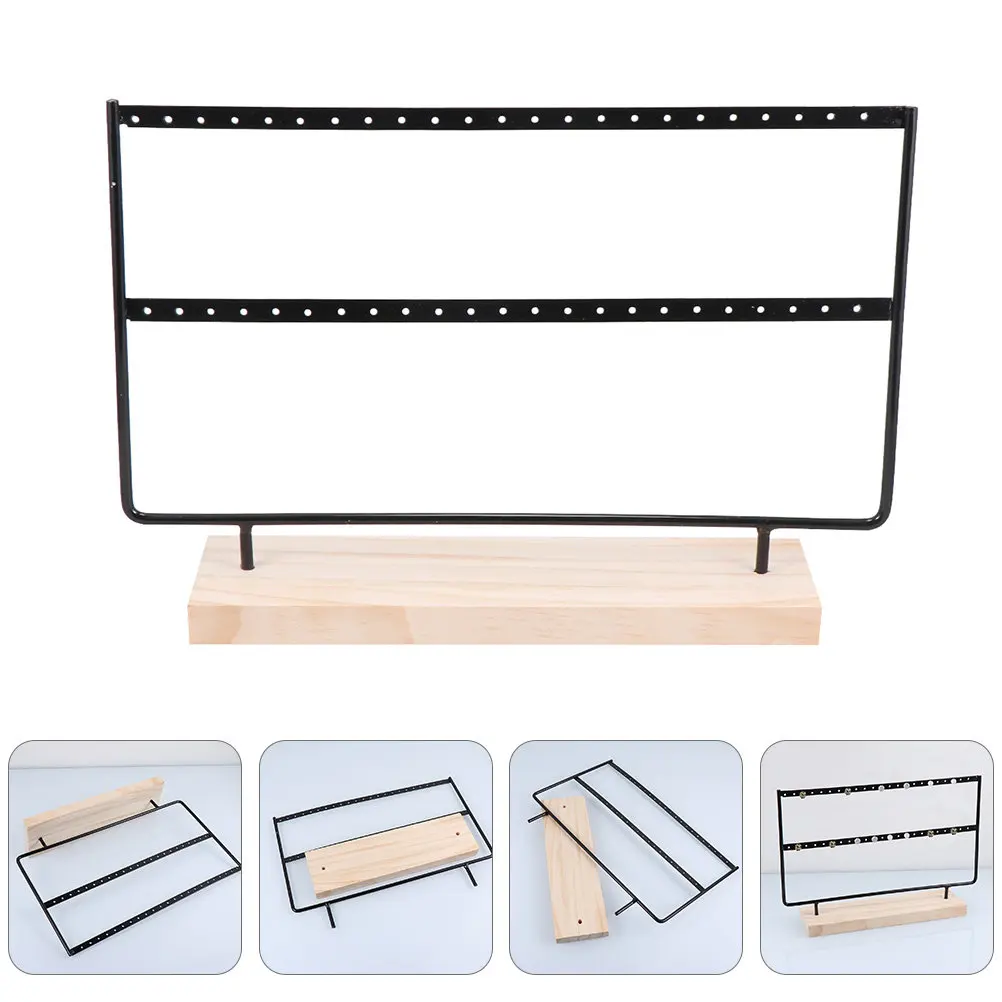 2Pcs Earring Stand Iron Wood Base Jewelry Organizer Double Layer Holder for Earrings Ear Studs Home Shop Use Black
2Pcs Earring Stand Iron Wood Base Jewelry Organizer Double Layer Holder for Earrings Ear Studs Home Shop Use Black