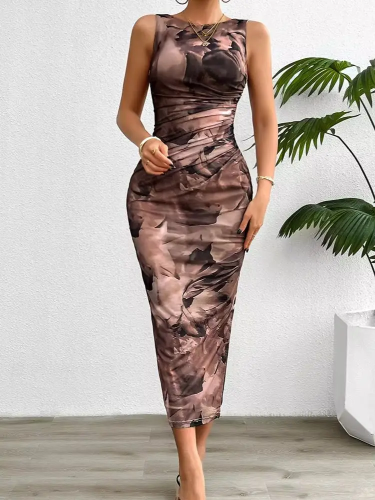 Fashionable Spring and Summer Style Royal Sister Slim Sleeveless Hip-Hugging Dress
Fashionable Spring and Summer Style Royal Sister Slim Sleeveless Hip-Hugging Dress