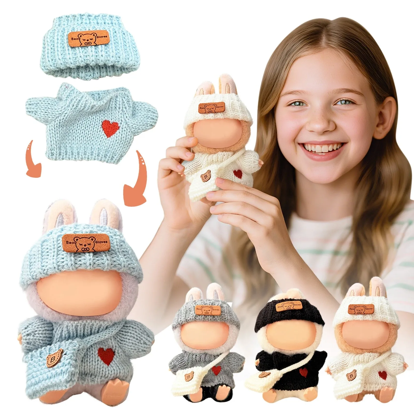 Cute Mini Plush Doll'S Clothes Outfit Only Clothing Accessories For 17cm Labubu Dolls Sweater Hoodie Clothing Diy Kids Gifts
Cute Mini Plush Doll'S Clothes Outfit Only Clothing Accessories For 17cm Labubu Dolls Sweater Hoodie Clothing Diy Kids Gifts