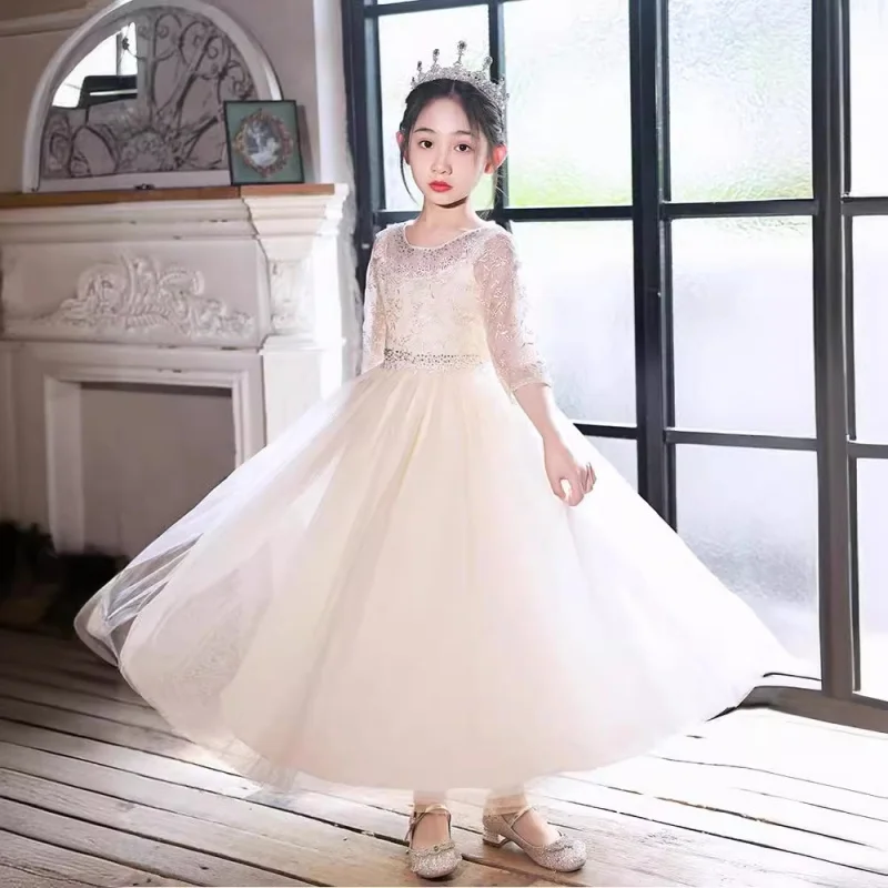 Girls' High-End Princess Dress, Big Kids' Host Birthday Flower Girl Puff Dress, Children's Piano Performance Dress, Spring
Girls' High-End Princess Dress, Big Kids' Host Birthday Flower Girl Puff Dress, Children's Piano Performance Dress, Spring