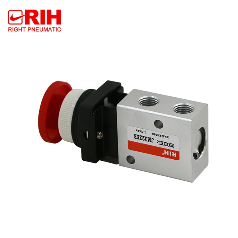 Пневматический электромагнитный клапан JM322EB, механический клапан с ручным управлением и кнопкой фиксации.
Пневматический электромагнитный клапан JM322EB, механический клапан с ручным управлением и кнопкой фиксации.