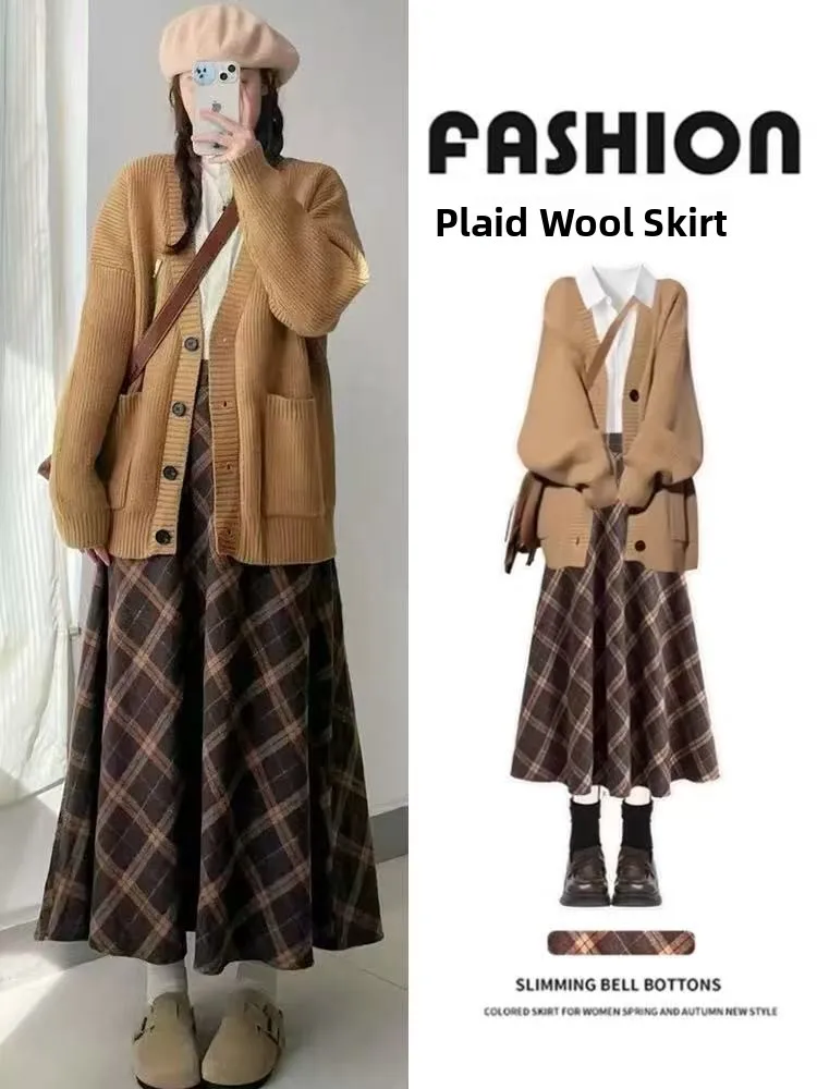 plus Size 300 Pounds Vintage Plaid High Waist Midi Skirt Women's Autumn Winter A-Line Skirt Elegant Full Skirt for plus Size
plus Size 300 Pounds Vintage Plaid High Waist Midi Skirt Women's Autumn Winter A-Line Skirt Elegant Full Skirt for plus Size