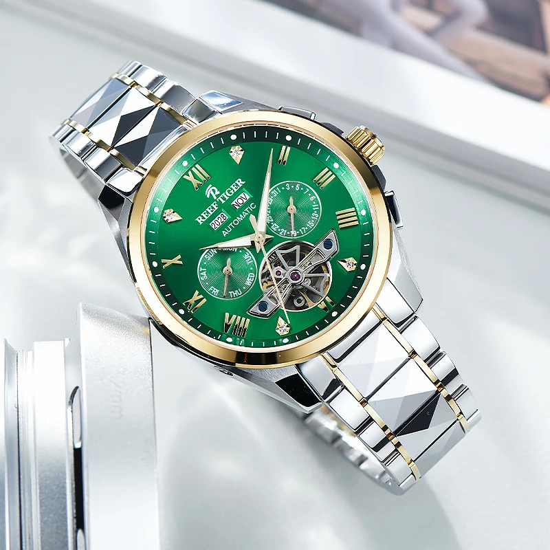 Reef Tiger Top Brand Automatic Mechanical Watches Steel Super Luminous Watches Tourbillon Watches Waterproof RGA8235
Reef Tiger Top Brand Automatic Mechanical Watches Steel Super Luminous Watches Tourbillon Watches Waterproof RGA8235
