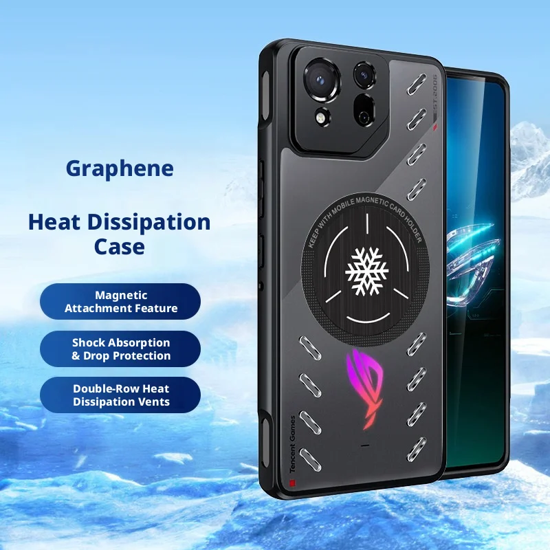 Graphene Cooling Magnetic Case for ASUS ROG Phone 8/8 Pro/9/9 Pro Drop-proof Ice Hand Feel Soft Cover for Gamers Gaming
Graphene Cooling Magnetic Case for ASUS ROG Phone 8/8 Pro/9/9 Pro Drop-proof Ice Hand Feel Soft Cover for Gamers Gaming