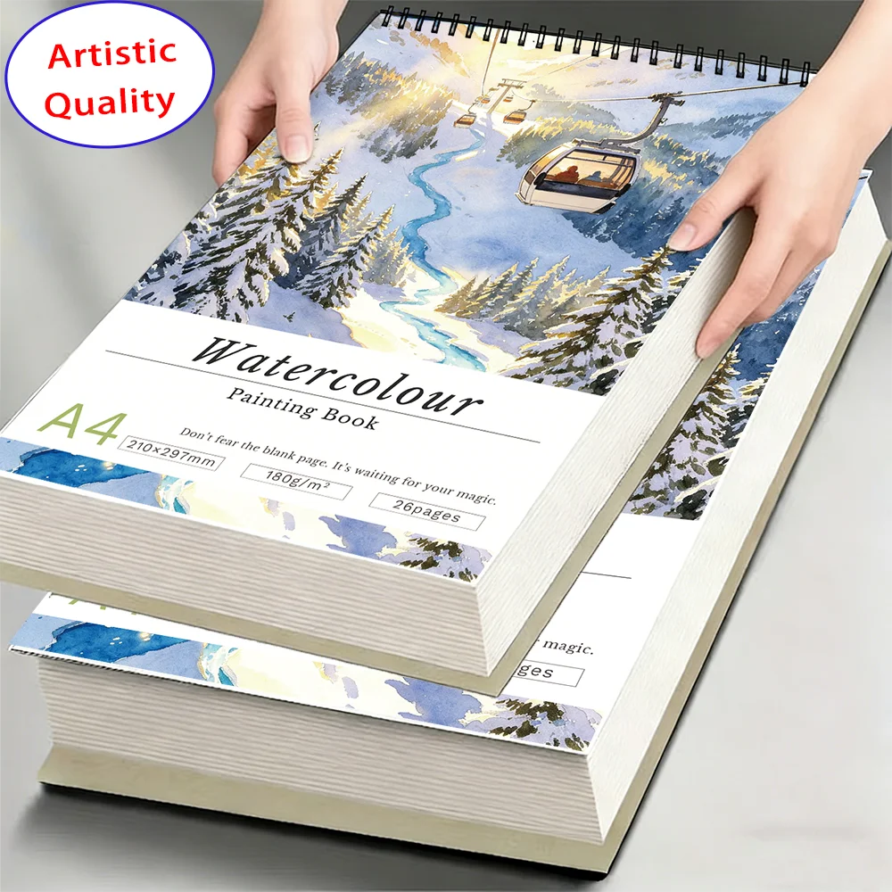 A4/A5 Watercolor Sketchbook,180gsm durable paper,26 blank pages,tear-resistant washable surface,ideal for students & hobbyists d
A4/A5 Watercolor Sketchbook,180gsm durable paper,26 blank pages,tear-resistant washable surface,ideal for students & hobbyists d