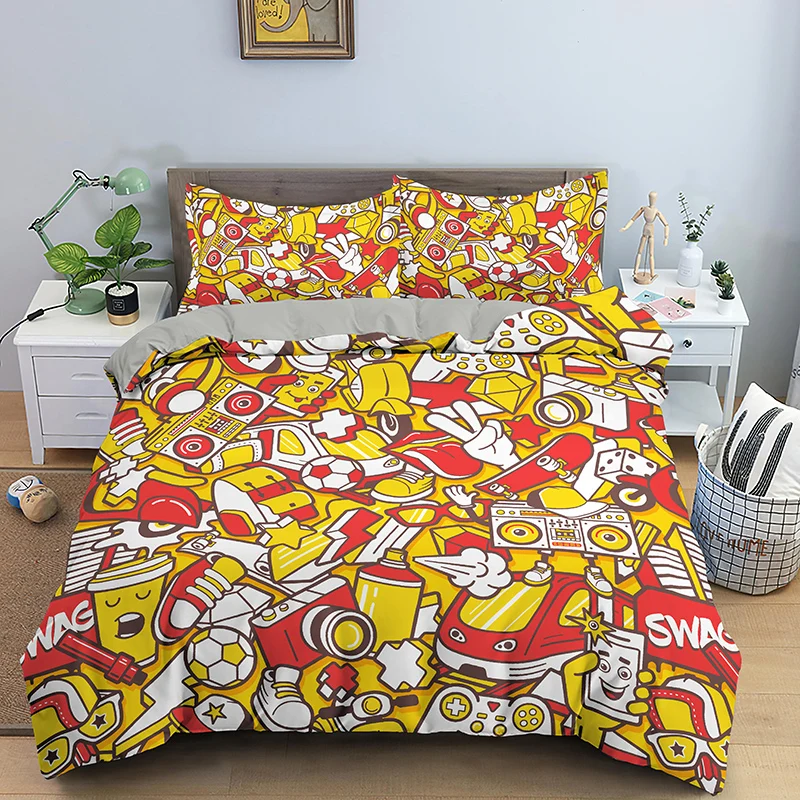 Fashion Printed Bedding Set Soft Duvet Cover Adult Child Pillowcases Comforter Bedding Set Full Twin Queen Size Bedclothes
Fashion Printed Bedding Set Soft Duvet Cover Adult Child Pillowcases Comforter Bedding Set Full Twin Queen Size Bedclothes
