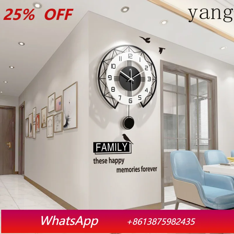 LH living room advanced sense modern simple home decoration clock non-punching wall watch
LH living room advanced sense modern simple home decoration clock non-punching wall watch