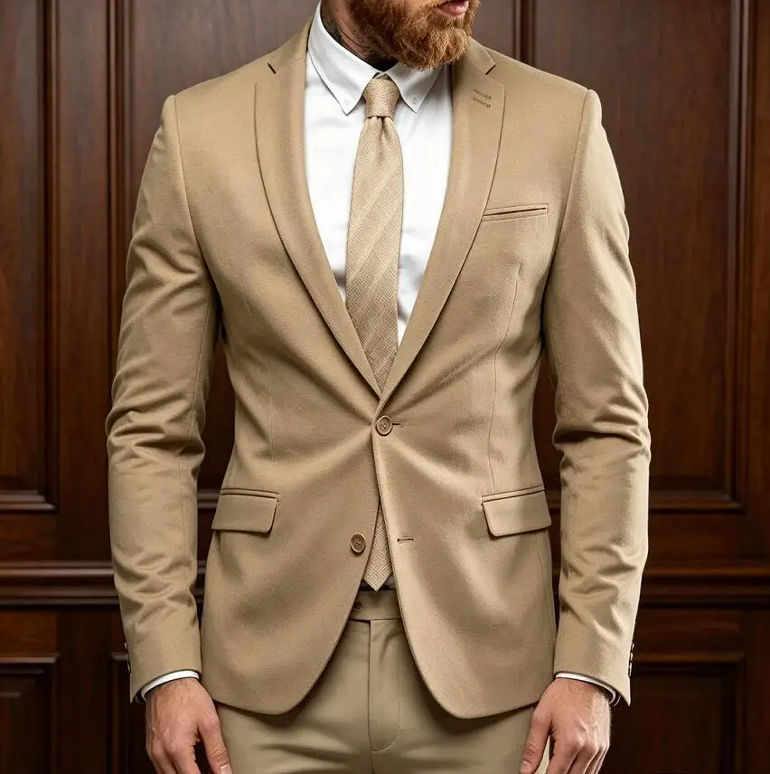 Formal Prom khaki Suits for Men 2 Piece Sets Groomsmen Wedding Tuxedo Notched Lapel Party Male Suit (Jacket+Pants) Costume Homme
Formal Prom khaki Suits for Men 2 Piece Sets Groomsmen Wedding Tuxedo Notched Lapel Party Male Suit (Jacket+Pants) Costume Homme