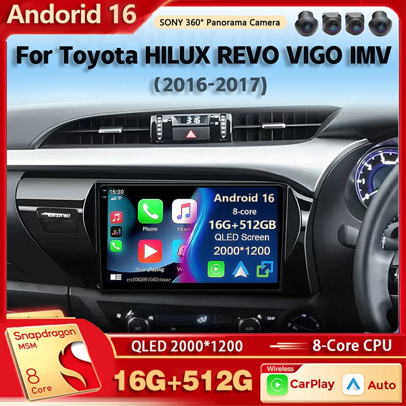 Android 16 Qualcomm Car Radio Multimedia Player For Toyota HILUX REVO VIGO IMV 2016 - 2017 Auto Carplay Car Stereo Dsp Ai voice
Android 16 Qualcomm Car Radio Multimedia Player For Toyota HILUX REVO VIGO IMV 2016 - 2017 Auto Carplay Car Stereo Dsp Ai voice