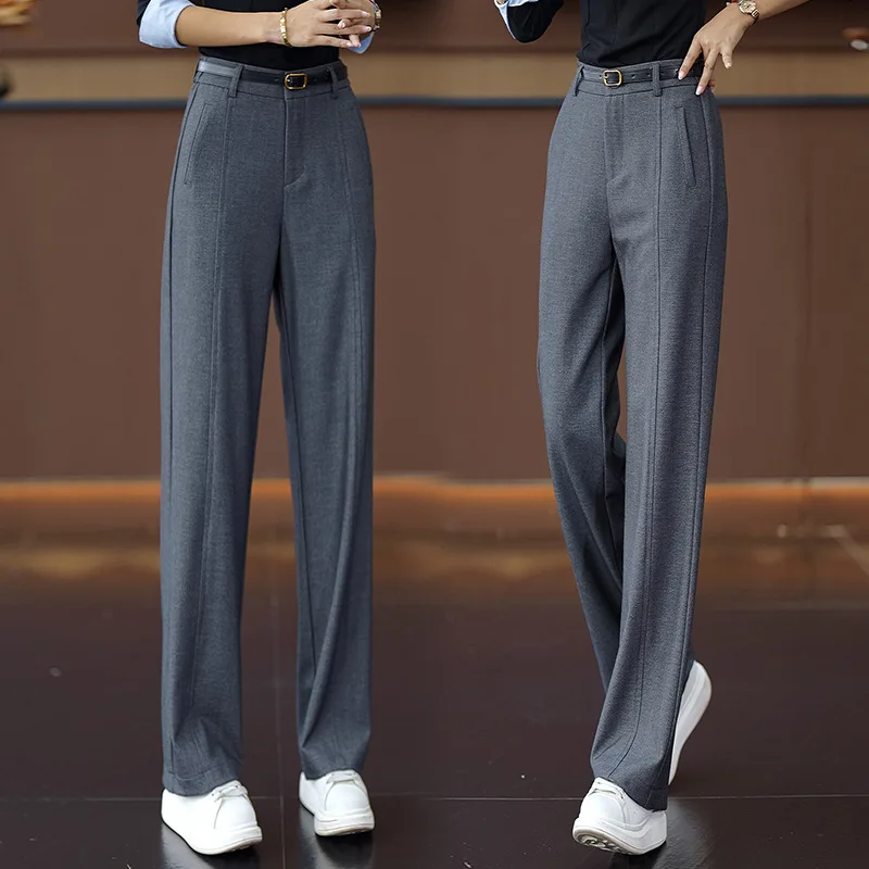 High-end Gray Wide-leg Pants for Women, Spring and Autumn New High-waisted Loose Draped Suit Pants, Super Popular Straight-leg P
High-end Gray Wide-leg Pants for Women, Spring and Autumn New High-waisted Loose Draped Suit Pants, Super Popular Straight-leg P
