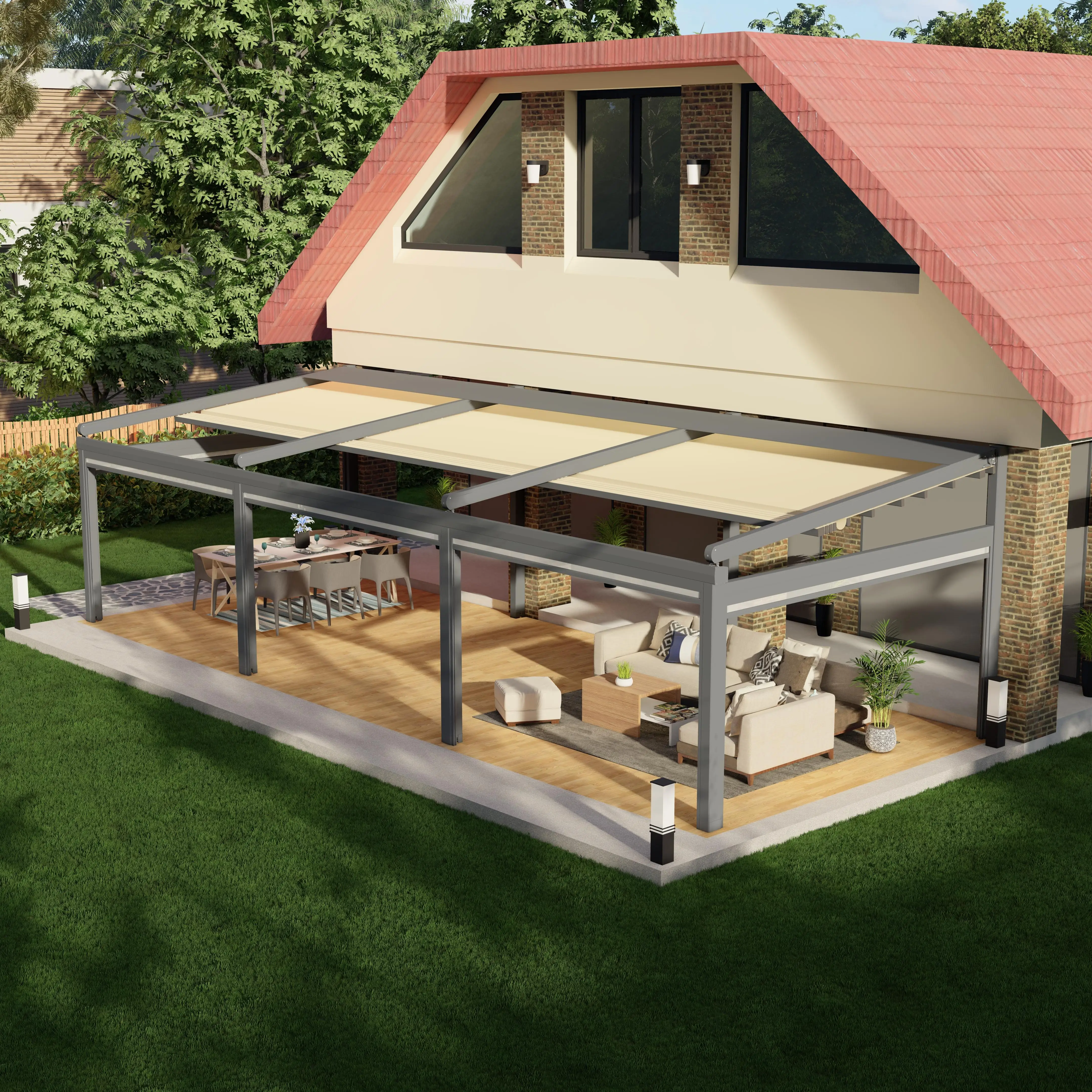 Commercial Outdoor Retractable Motorized Aluminum Alloy Frame Awning PVC Balcony Sunshade Patio Terrace Cover Manufactured
Commercial Outdoor Retractable Motorized Aluminum Alloy Frame Awning PVC Balcony Sunshade Patio Terrace Cover Manufactured