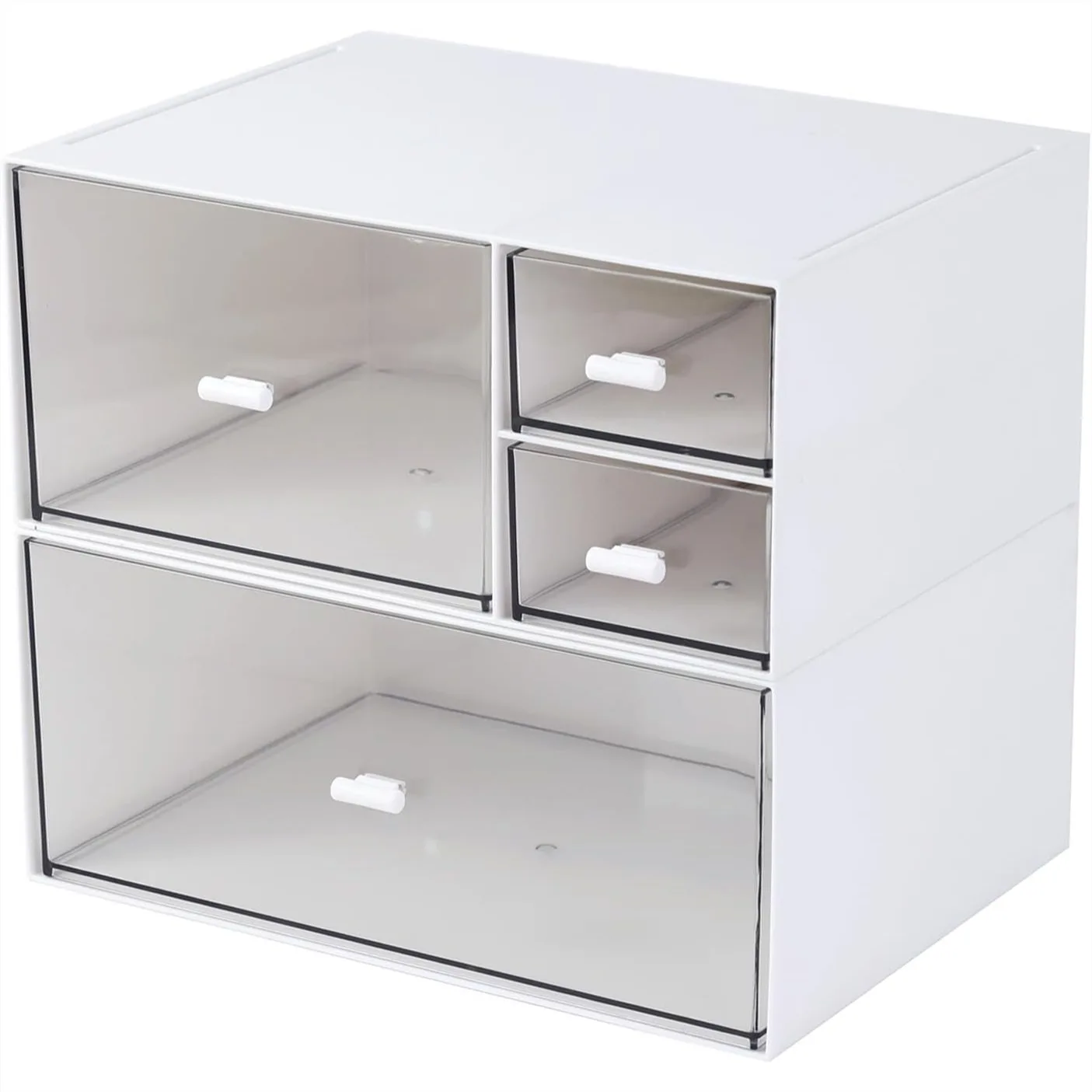 Desk Organizer with 4 Drawers, Desktop Storage Box for Makeup, Cosmetics, Jewelry, ABS Plastic, White
Desk Organizer with 4 Drawers, Desktop Storage Box for Makeup, Cosmetics, Jewelry, ABS Plastic, White