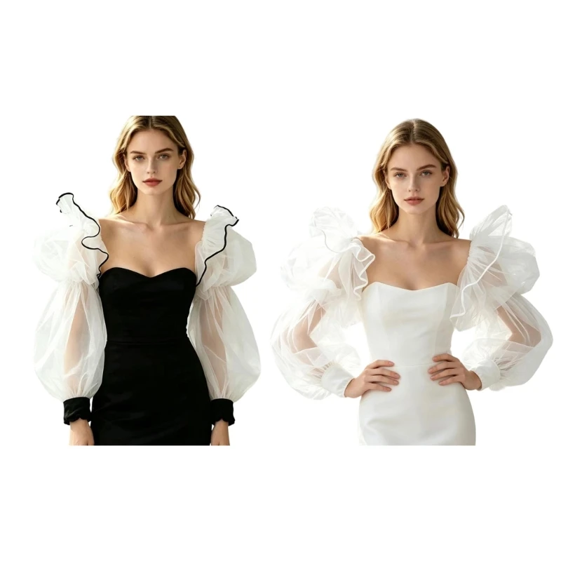 Sheer White Organza Bride Arm Covers With Bubble Puff Design Decorative Sleeves D0UB
Sheer White Organza Bride Arm Covers With Bubble Puff Design Decorative Sleeves D0UB