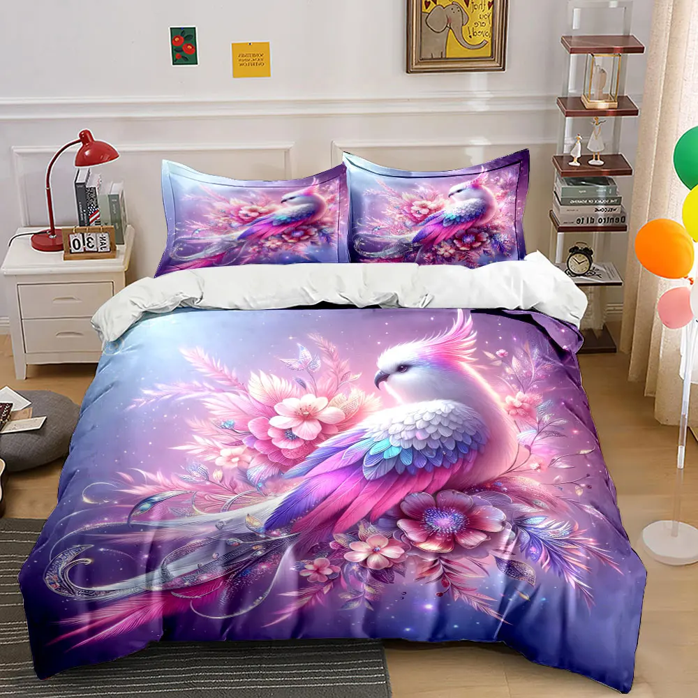 Dreamy Pink-Purple Bird and Flowers Bedding Set for Kids Luxury Gift 3pc Digital Print Comforter Set Soft Comfortable Breathable
Dreamy Pink-Purple Bird and Flowers Bedding Set for Kids Luxury Gift 3pc Digital Print Comforter Set Soft Comfortable Breathable