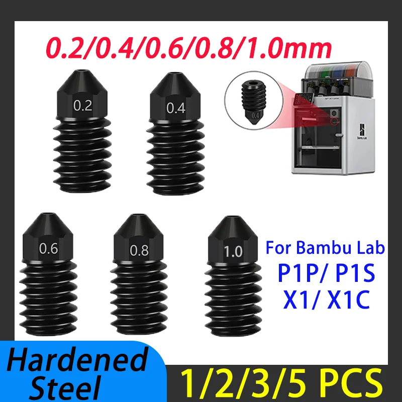 For Bambu Lab X1 X1C P1P P1S Nozzle Hardened Steel Bimetallic hardened steel Nozzle High Flow Nozzle for Bambu Lab Hotend
For Bambu Lab X1 X1C P1P P1S Nozzle Hardened Steel Bimetallic hardened steel Nozzle High Flow Nozzle for Bambu Lab Hotend