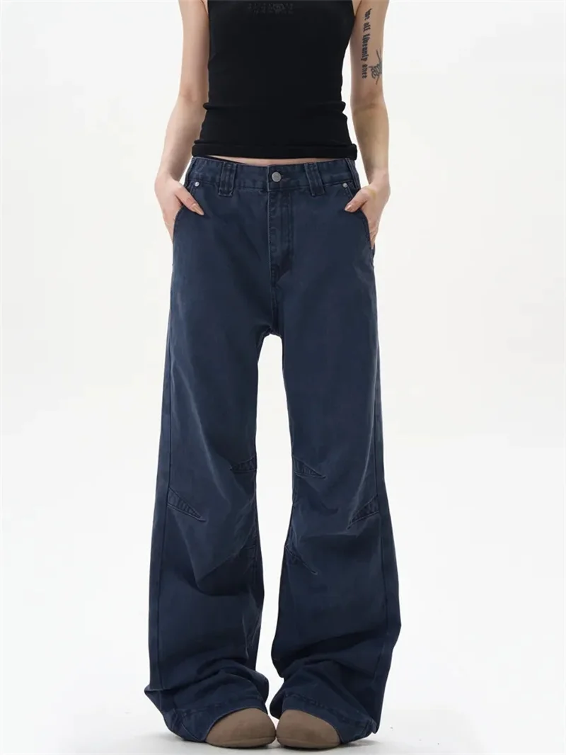 2025 Retro Split Pleated Dark Straight Leg Pants New Trendy Brand Micro Flared Loose Wide Leg Casual Jeans Trendy Brand Slimming
2025 Retro Split Pleated Dark Straight Leg Pants New Trendy Brand Micro Flared Loose Wide Leg Casual Jeans Trendy Brand Slimming