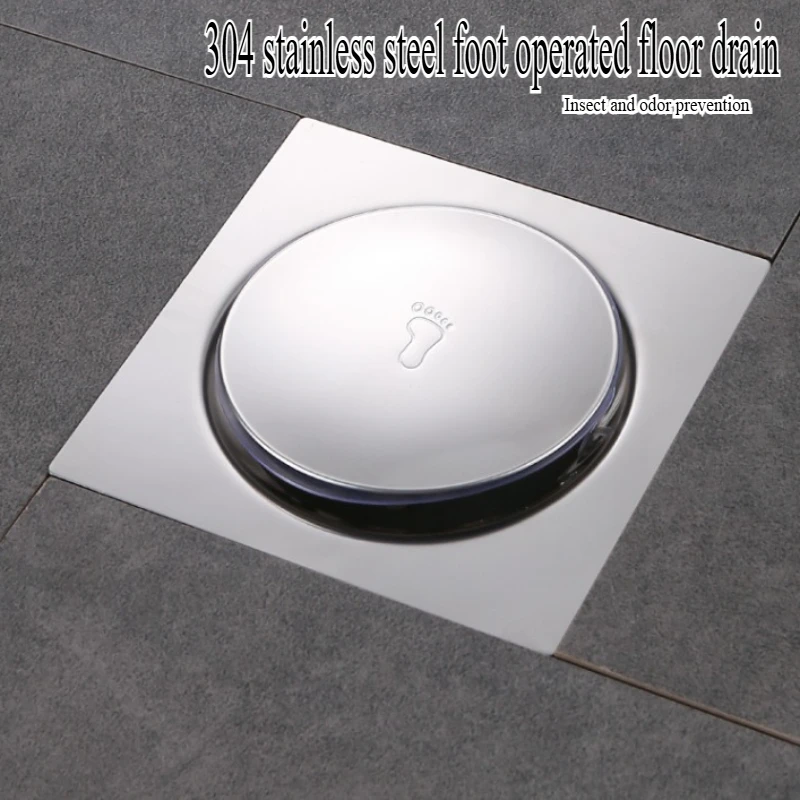 304 stainless steel bounce floor drain, foot operated insect proof and odor proof floor drain
304 stainless steel bounce floor drain, foot operated insect proof and odor proof floor drain