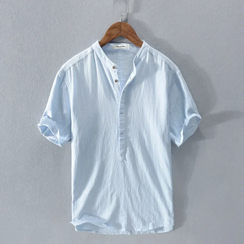 Cotton and Linen Pullover Youth Breathable Versatile Summer New Men's Shirt European and American Simple Casual Loose Shirt
Cotton and Linen Pullover Youth Breathable Versatile Summer New Men's Shirt European and American Simple Casual Loose Shirt