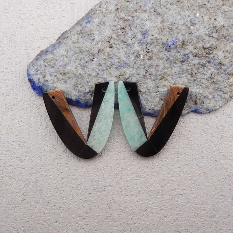 Natural Stone Obsidian Amazonite Boulder Opal Earring Bead,Fashion Jewelry Intarsia Earrings For Women 30x29x3mm 8g
Natural Stone Obsidian Amazonite Boulder Opal Earring Bead,Fashion Jewelry Intarsia Earrings For Women 30x29x3mm 8g