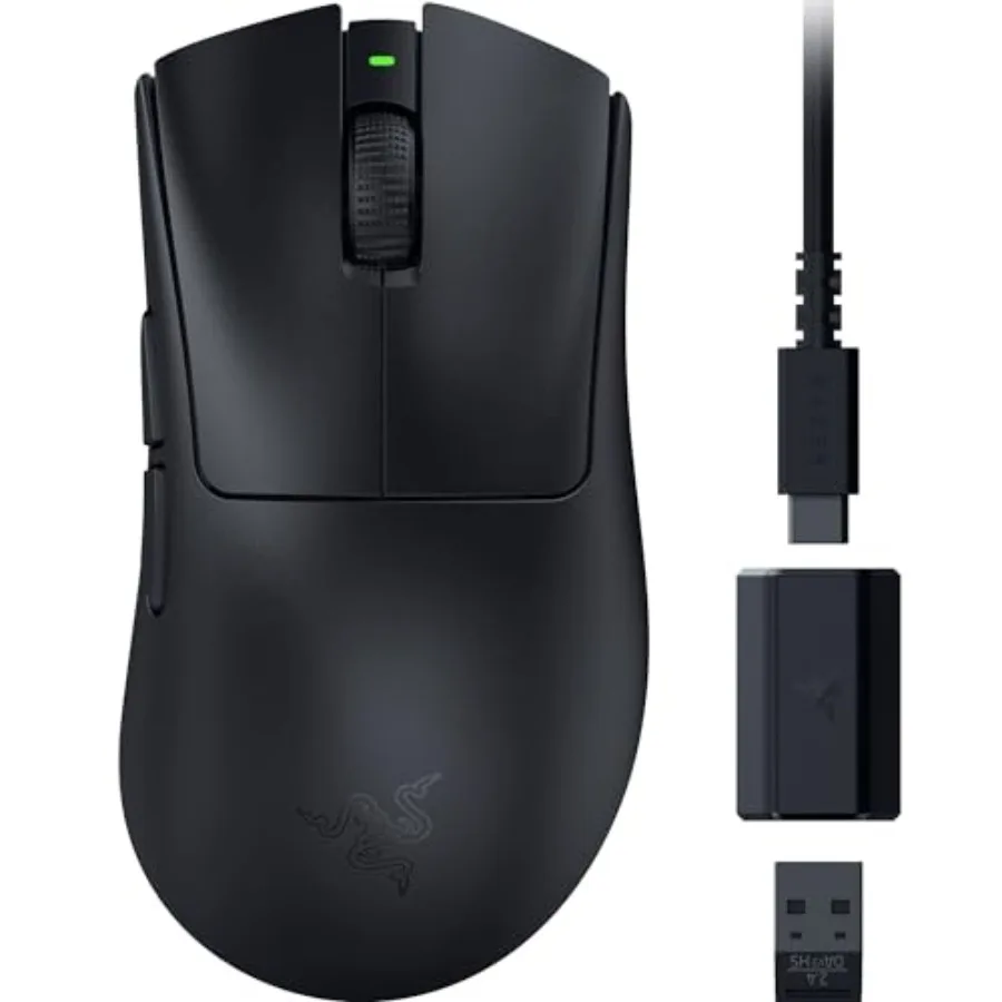 DeathAdder V3 HyperSpeed Wireless Gaming Mouse 55g Lightweight Black USB C Charging Up to 100 Hr Battery Advanced 26K Optical S
DeathAdder V3 HyperSpeed Wireless Gaming Mouse 55g Lightweight Black USB C Charging Up to 100 Hr Battery Advanced 26K Optical S