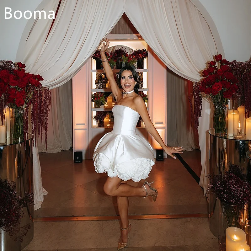 Booma A-Line Wedding Dresses Floor-Length Strapless Sleeveless Mini Flower Elegant Brides Gown Custom Made 2025
Booma A-Line Wedding Dresses Floor-Length Strapless Sleeveless Mini Flower Elegant Brides Gown Custom Made 2025