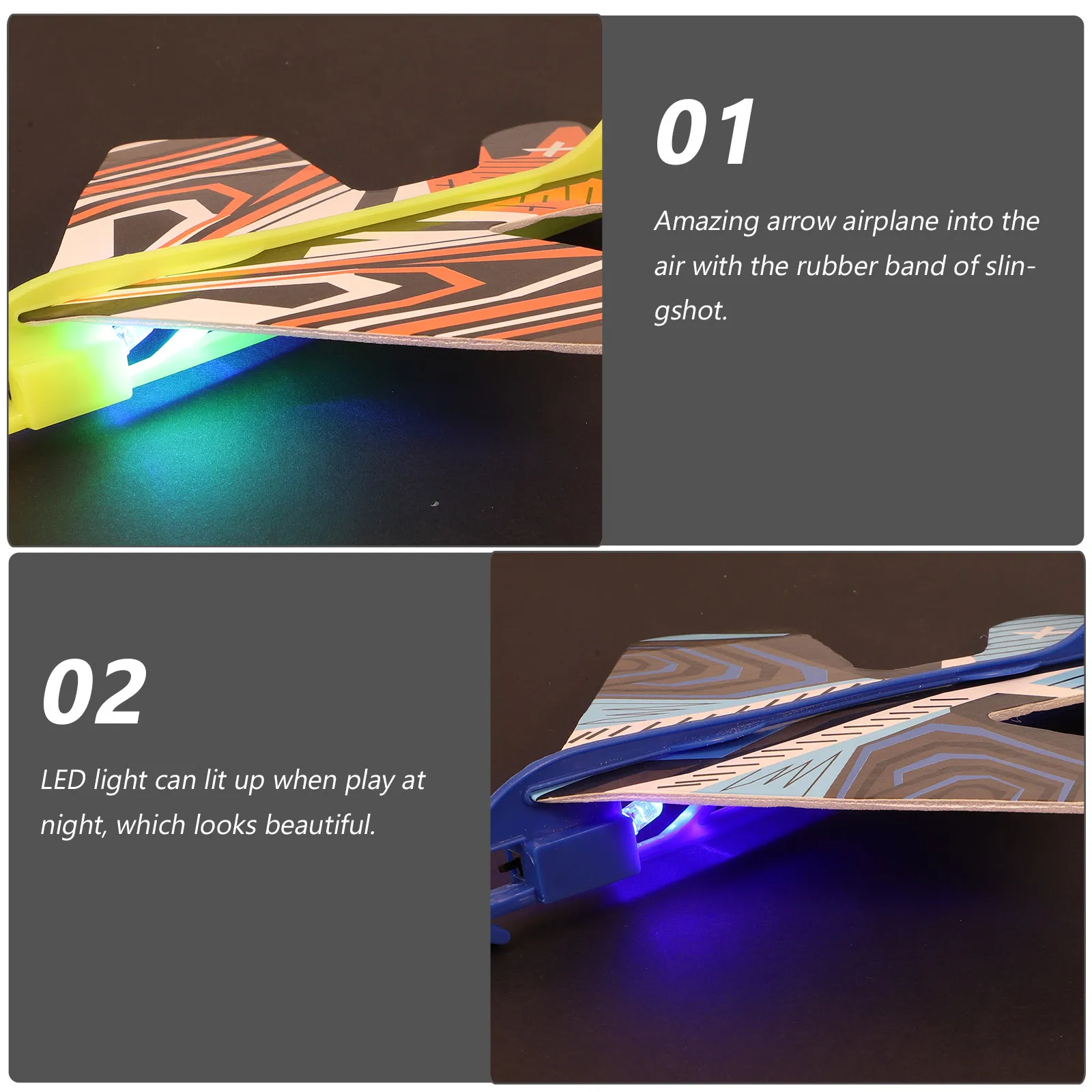 Набор из 4 светодиодных самолетов-катапульт с резиновым приводом для запуска, уличные летающие самолеты для детей, DIY с наклейками, для веселых игр
Набор из 4 светодиодных самолетов-катапульт с резиновым приводом для запуска, уличные летающие самолеты для детей, DIY с наклейками, для веселых игр