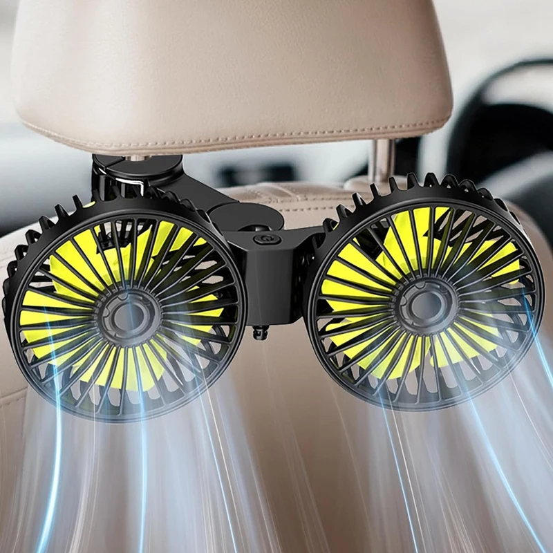 USB Car Cooling Fans For Backseat, Dual Head Car Fan For Kids 3 Speeds 360° Rotatable Vehicle Rear Headrest Fans
USB Car Cooling Fans For Backseat, Dual Head Car Fan For Kids 3 Speeds 360° Rotatable Vehicle Rear Headrest Fans