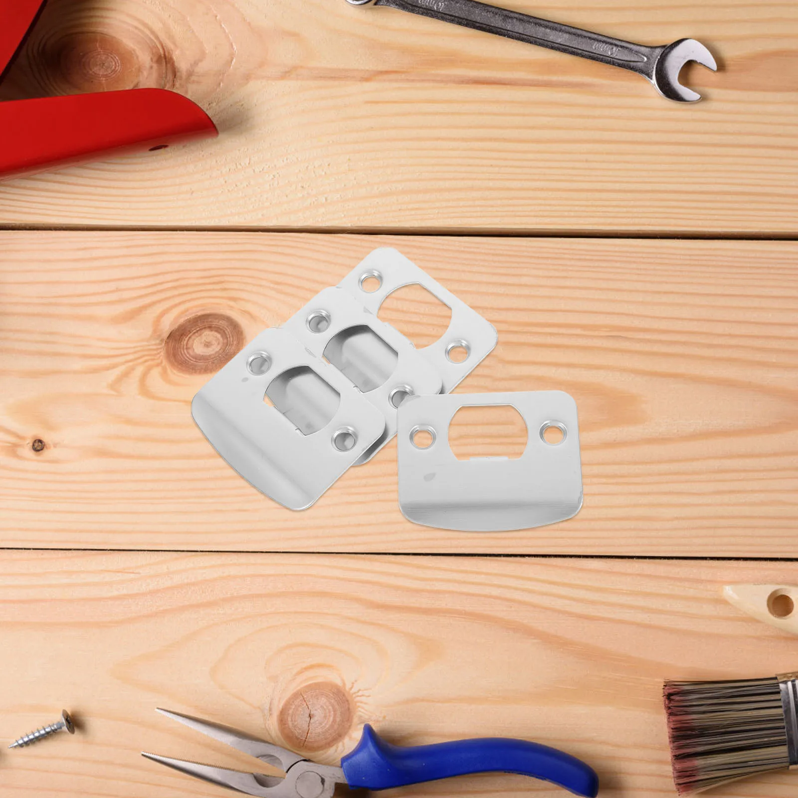 4Pcs Stainless Steel Door Latch Strike Plates for Interior Exterior Doors Heavy Duty Security Reinforcement Metal Backplate
4Pcs Stainless Steel Door Latch Strike Plates for Interior Exterior Doors Heavy Duty Security Reinforcement Metal Backplate