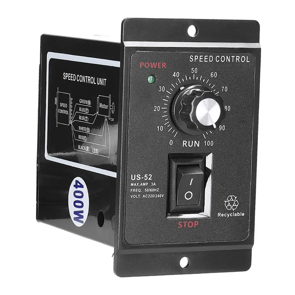 AC 220V 400W Knob Motor Controller Variable Adjustable Regulator for Motors
AC 220V 400W Knob Motor Controller Variable Adjustable Regulator for Motors