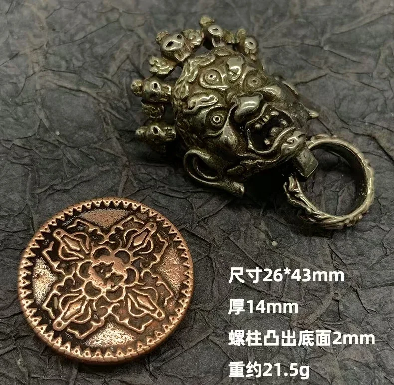 KEBOLI Vintage Solid Brass Mahakala Face Ring Pull Tibetan Style Skull Crown Guardian Knob Heavy Duty Leather Bag Hardware
KEBOLI Vintage Solid Brass Mahakala Face Ring Pull Tibetan Style Skull Crown Guardian Knob Heavy Duty Leather Bag Hardware