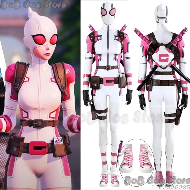 Gwen Poole Pool Anime Game Forttnnitte Pink Ghost Cosplay Costume Pink Jumpsuit Shoes Women Girl Holloween Roleplay Customized
Gwen Poole Pool Anime Game Forttnnitte Pink Ghost Cosplay Costume Pink Jumpsuit Shoes Women Girl Holloween Roleplay Customized