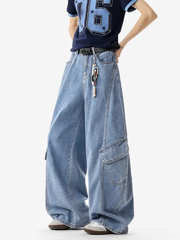 TANGZ Studio American High Street Men's Wide Leg Jeans Knife ket Straight Cut Casual Cotton Blend Spring Faion
TANGZ Studio American High Street Men's Wide Leg Jeans Knife ket Straight Cut Casual Cotton Blend Spring Faion