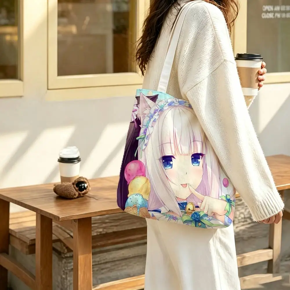 Vanilla N-NEKOPARAS Print Bag Eco Shopper Cotton Jute Bag Reusable Bag Foldable Reusable Sac Tissu
Vanilla N-NEKOPARAS Print Bag Eco Shopper Cotton Jute Bag Reusable Bag Foldable Reusable Sac Tissu