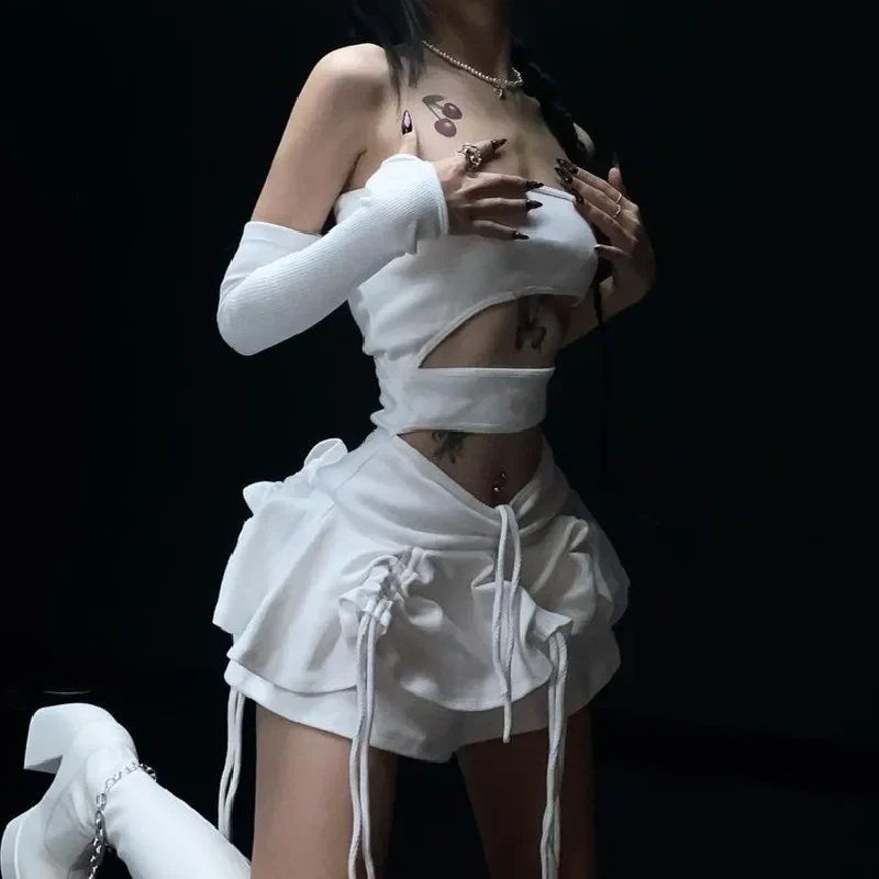 Fairycore Grunge Sexy White Dress Women Mall Goth Hollow Out Drawstring Rope Dress Streetwear Y2k Emo Alt Indie Clothes
Fairycore Grunge Sexy White Dress Women Mall Goth Hollow Out Drawstring Rope Dress Streetwear Y2k Emo Alt Indie Clothes
