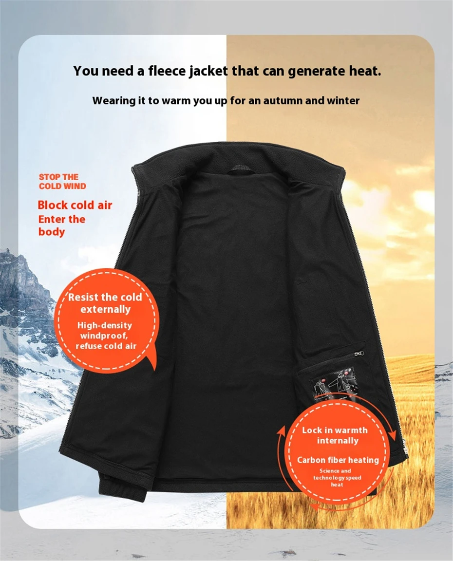 USB Heating Jacket Men Winter Electric Heated Jackets Infrared 9 Heating Areas Jacket Fashion Casual Fleece Coat Male 31 Sb1063dca1fa84fcf9d5a47d6b5528147G