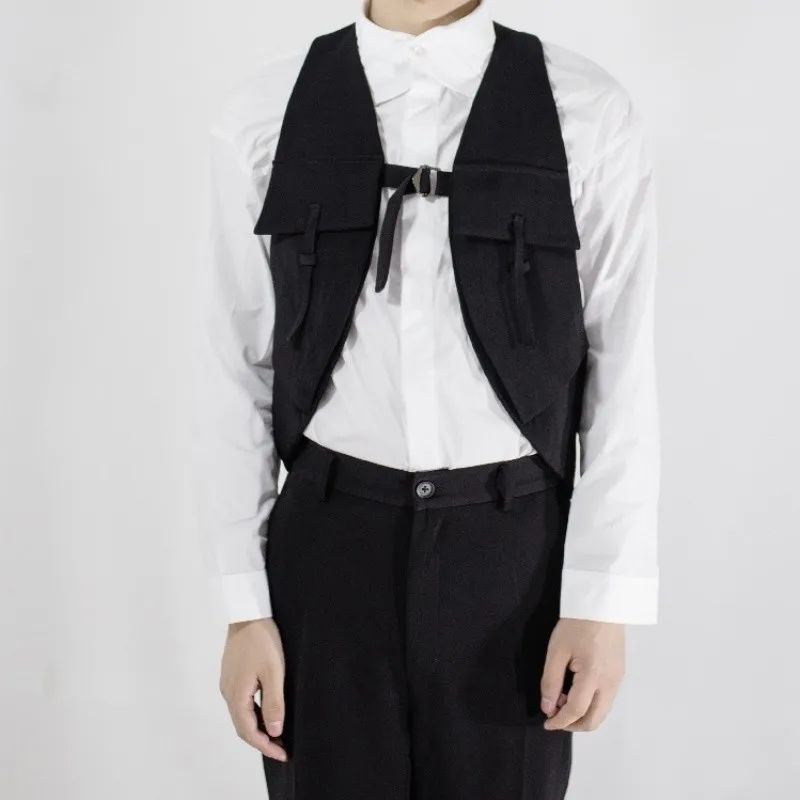 Spring New Tide Men's Fashion Hair Stylist Irregular Personality Vest Janket Black Casual Outerwear Vests Male Plus Size Coats
Spring New Tide Men's Fashion Hair Stylist Irregular Personality Vest Janket Black Casual Outerwear Vests Male Plus Size Coats