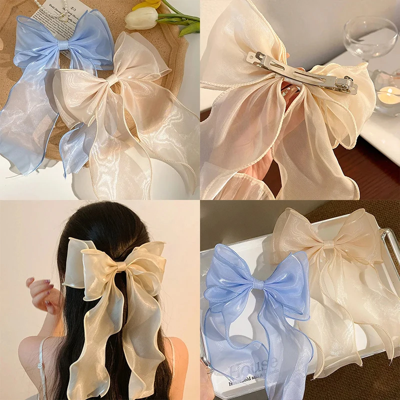 New White Mesh Bow Ribbon Hair Clip Women Korean Fashion Temperament Large Hair Clip for Sweet Children Hair Accessories
New White Mesh Bow Ribbon Hair Clip Women Korean Fashion Temperament Large Hair Clip for Sweet Children Hair Accessories