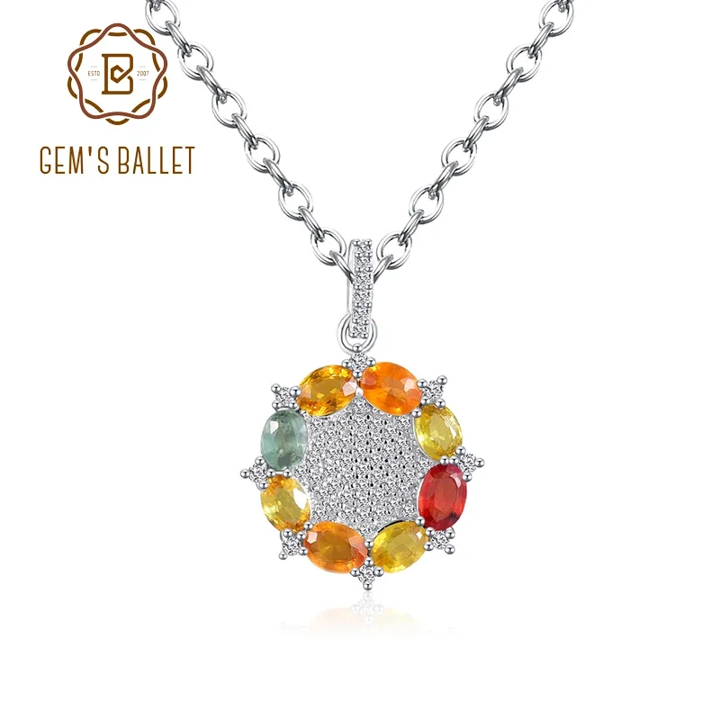 GEM'S BALLET "Romantic Garden" Natural Multi-color Sapphire key Pendant 925 Sterling Silver Gemstone Necklace Gift For Her
GEM'S BALLET "Romantic Garden" Natural Multi-color Sapphire key Pendant 925 Sterling Silver Gemstone Necklace Gift For Her